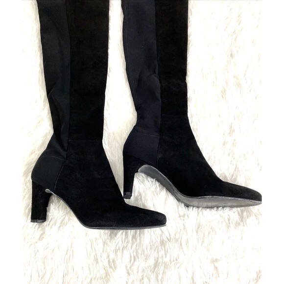 Stuart Weitzman Womens Suede Over The Knee Pull On Boots Black Size 36 Heeled - Picture 15 of 15